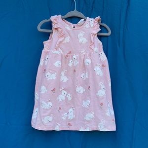 Light pink H&M tunic dress with bunny print size 18 months